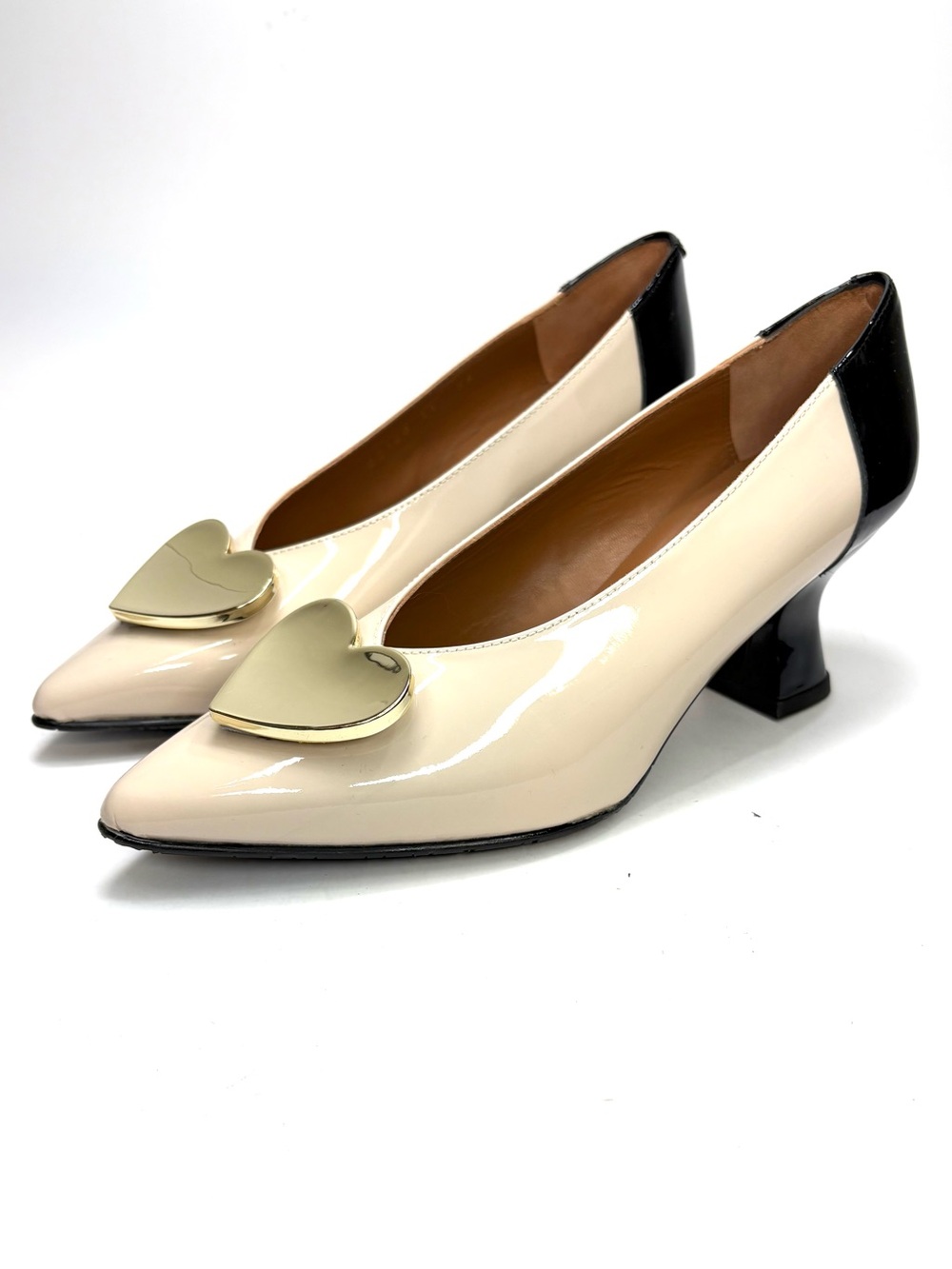 Brenda Zaro Patent Leather Heart Heels | 36